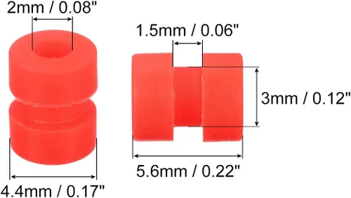 Miniatura 2 de MECCANIXITY RC Bolas de Goma Anti Vibración para Controlador de Vuelo RC F4 F7 M2x5.6mm, Bolas de Absorción de Impacto (Rojo), Paquete de 24