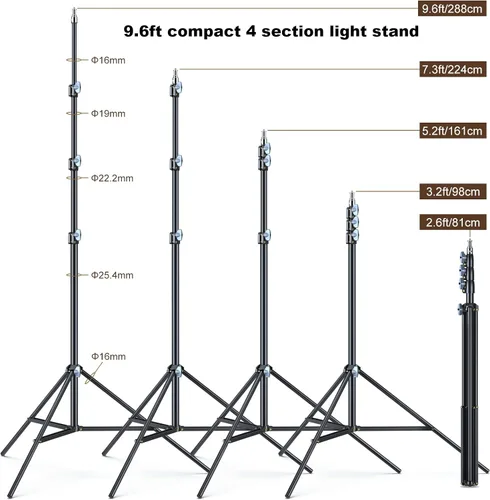 Miniatura 2 de LINCO Lincostore Zenith - Juego de 2 soportes de luz para estudio fotográfico de 9,6 pies (113.4 in) para HTC Vive VR, video, retrato y fotografía