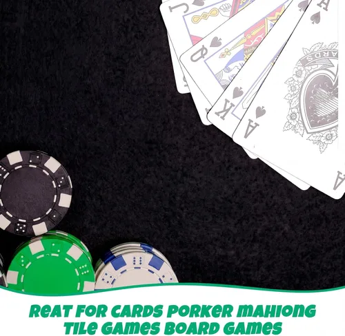 Miniatura 6 de Mixweer 2-Piece Poker Table Top Mat Set – Premium Felt Poker Table Cover (36" x 72") & Casino-Grade Mat, Reversible Foldable Surface for Texas Hold