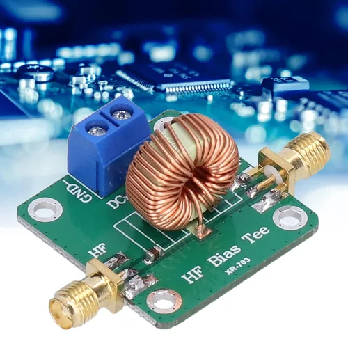 Miniatura 6 de Módulo de T Bias RF Eujgoov 0.2‑180MHz Frecuencia DC Alimentador Filtro con conector SMA-K para antena de radio