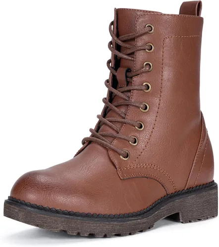 Miniatura 11 de Vepose Botas militares de combate para mujer, botas planas de tobillo en negro, con cremallera interior, estilo 925