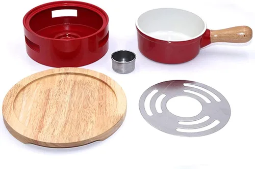 Miniatura 2 de Juego de fondue de queso, juego de fondue de aleación de aluminio, incluye ollas de cerámica, olla de porcelana de primera calidad para queso