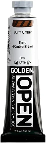 Miniatura 14 de GOLDEN OPEN Acrílicos de secado lento, Siena cruda, tubo de 2 fl oz, Pintura acrílica profesional, semiopaca Tierra de sierra natural