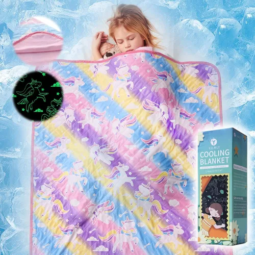 YJLMLY Manta que brilla en la oscuridad para niñas, manta luminosa de franela suave, juguetes para niños de 1 a 10 años, regalos de Acción de