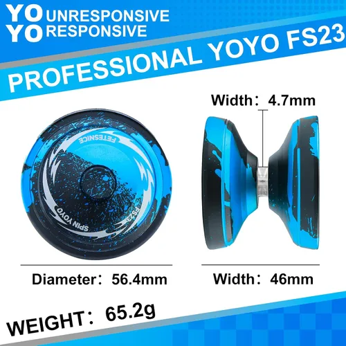 Miniatura 5 de FETESNICE Yoyo FS23 Yoyo profesional sensible para niños de 8 a 12 años, yoyo que no responde para adultos, truco de metal de doble función