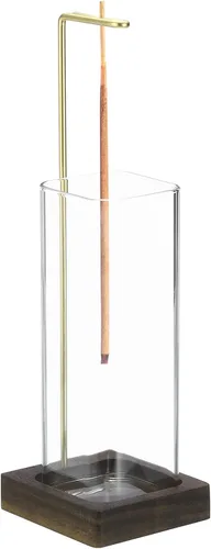 uxcell Soporte para incienso, quemador de incienso moderno con colector de cenizas de vidrio extraíble, soporte para varillas de incienso para