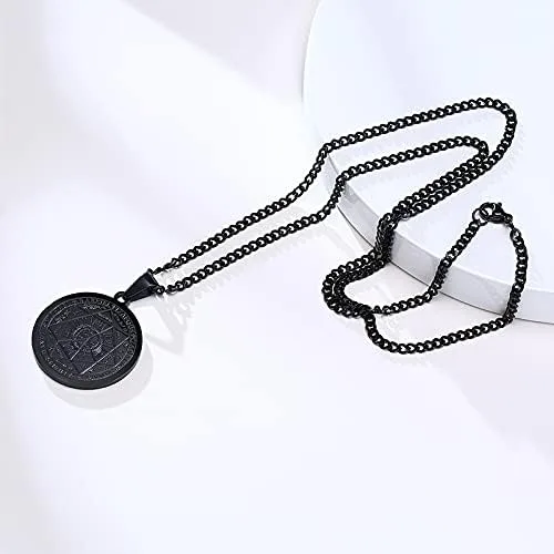 Miniatura 4 de VNOX Seals of the Seven Arcángeles, colgante de metatrón, collar de San Miguel, colgante de talismán, joyería de amuleto, Acero inoxidable, roca