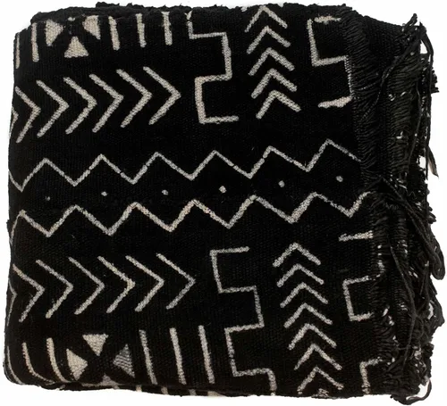 Miniatura 15 de The Bead Chest Tela de barro Bogolan Mali color negro ébano – Tejido africano hecho a mano de África Occidental – 40 x 64 pulgadas – Ideal