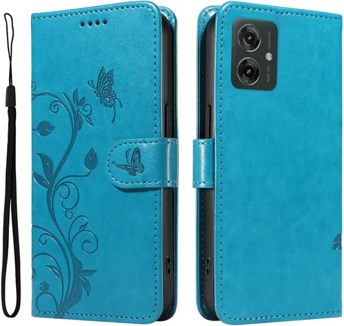 Miniatura 12 de Funda para Motorola Moto E22/E22i, piel sintética, con tarjetero y correa para la muñeca, a prueba de golpes, funda magnética para Motorola Moto Rojo