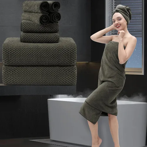 Miniatura 38 de Juego de 2 toallas de mano negras de 16 x 31 pulgadas, juego de toallas de baño de microfibra ultra suaves, altamente absorbentes, de secado rápido