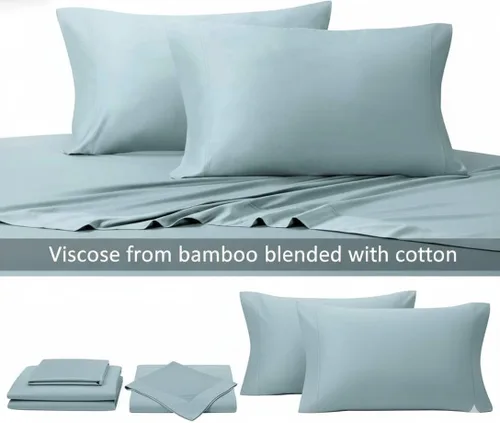Miniatura 2 de Juego de sábanas sedosas y suaves de bambú-algodón híbrido, sábanas de cama 100 % de bambú-algodón.