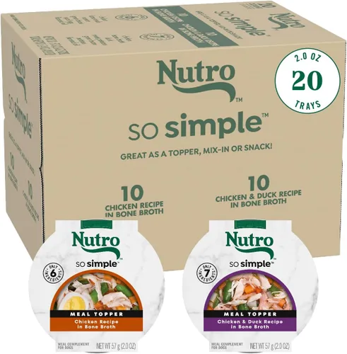 Miniatura 15 de Nutro So Simple Complemento de comida húmeda para perros, receta de pollo en caldo de huesos, bandejas de 2 onzas (10 unidades, paquete de 1)