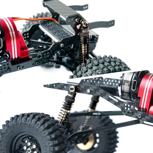 Miniatura 2 de OGRC Amortiguadores de Aluminio Delanteros y Traseros Amortiguadores RC para Axial SCX24 C10 JLU Deadbolt Gladiator Bronco Piezas de Mejora (Negro)