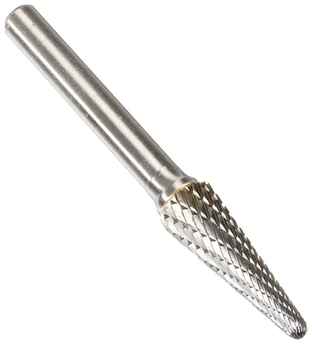 Miniatura 16 de Drill America SA-1 Rebaba de carburo/lima giratoria cilíndrica de doble corte para amoladora de troquel de 1/4" de diámetro x 5/8" de longitud