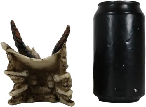 Miniatura 7 de Ebros Gift Estatuilla de quemador de incienso con cabeza de dragón fósil antiguo rogón gótico medieval Esqueleto Esqueleto Escultura macabra Oso