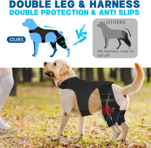 Miniatura 3 de Rodillera de perro para pierna trasera Acl, soporte de pierna de perro para pierna trasera, soporte de cadera ajustable para reducir el dolor