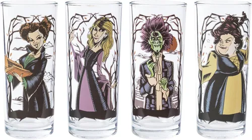 Miniatura 13 de Silver Buffalo Harry Potter Gryffindor Squad con Hermione Granger, Ron Weasley, y Fred y George estilo anime, juego de 4 vasos de vidrio de 10 onzas