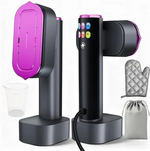 Vaporizador para ropa, vaporizador de ropa 2 en 1 de mano, plancha de viaje, plancha de vapor de 6 niveles de 1200 W con pantalla LED, calentamiento
