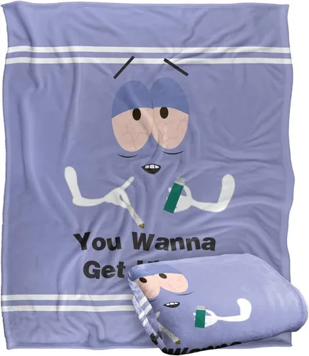 South Park Towelie Wanna Get High - Manta con licencia oficial de tacto sedoso, súper suave, 50 x 60 pulgadas