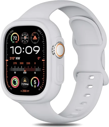 Miniatura 8 de Keebowz Funda Protectora de Silicona Compatible con Apple Watch de 38mm 40mm 41mm 42mm 44mm 45mm 46mm 49mm, Mujeres y Hombres, Correa Deportiva