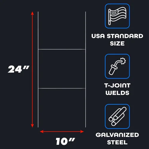 Miniatura 2 de VIBE INK Paquete de 25 estacas de metal resistente de 24 pulgadas, estacas de alambre con marco en H, estacas de alambre para patio, con letreros