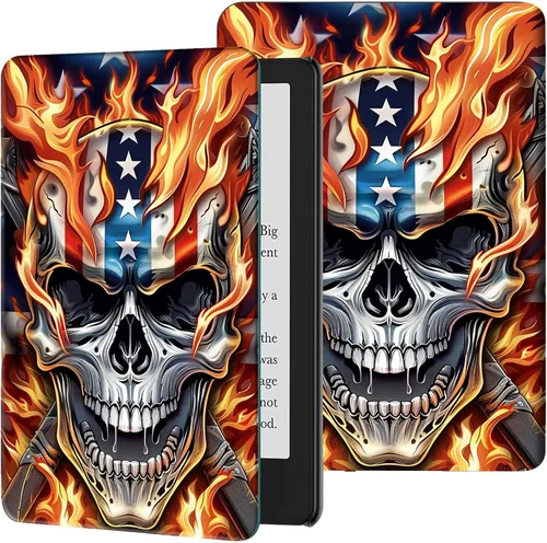 Miniatura 20 de Funda para Kindle de 6 pulgadas (11.ª generación, versión 2024/2022) delgada de piel sintética, ajustable, multiángulo, Smart Shell con función