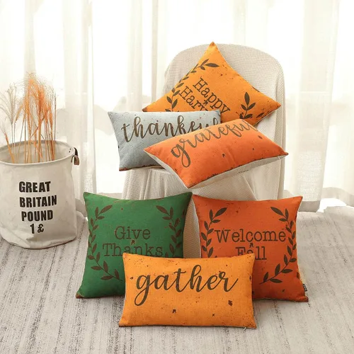 Miniatura 3 de TRENDIN PL686TR - Funda de almohada de bienvenida de otoño de 18 x 18 pulgadas, con refranes naranjas de granja para decoración de otoño, funda