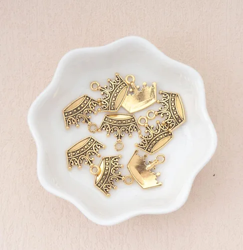 Miniatura 4 de 30 piezas de dijes de tiara mini metal vintage lindo colgante de joyería para hacer bricolaje, collares, pulseras, collares, joyería, manualidades