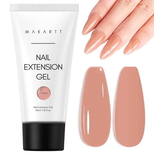 Makartt - Gel de uñas de polietileno, 1.7 oz (50 ml), fortalecedor, constructor, extensión, gel de color p/todas las estaciones, modelado 3D, larga