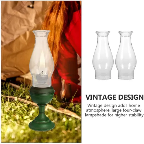 Miniatura 5 de OSALADI Lámpara de aceite de repuesto para chimenea, pantalla de cristal transparente de 3.22 pulgadas, lámpara de queroseno, globo a prueba