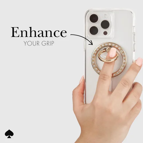 Miniatura 4 de Kate Spade New York Anillo Magnético para Teléfono con Agarre y Soporte - Removible y Plegable - Set in Stone Set en piedra