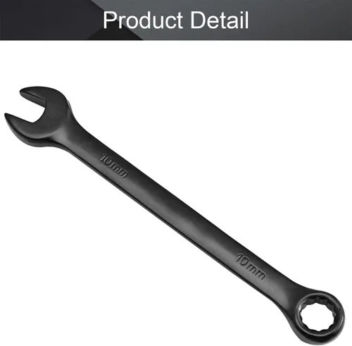 Miniatura 4 de Utoolmart Llave combinada de apertura de 0.394 in, material Cr-V con recubrimiento negro de electroforesis, longitud de 5.315 in para reparación uso