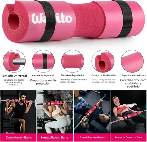 Miniatura 3 de WALITO 8Pcs Barbell Pad Set for Hip Thrust - Squat Pad,Gym Accessories for Women with Bar Bad,Bench Press, with Gym Ankle Straps,Resistance Bands