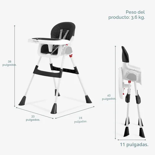 Miniatura 3 de Dream On Me TableTalk - Silla alta 2 en 1 para bebé y niño pequeño, silla alta convertible para silla junior, asiento acolchado extraíble, bandejas