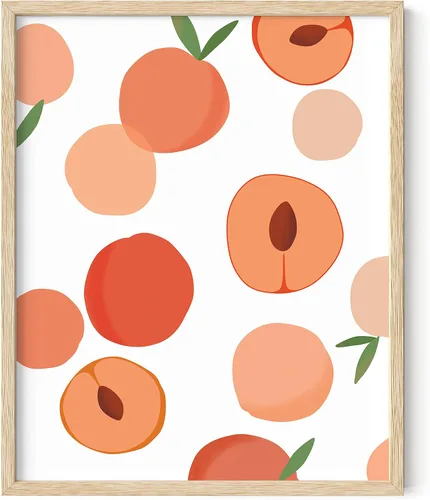 Miniatura 39 de HAUS AND HUES Fruit Art - Imagen de melocotón, decoración de pared de cocina, impresión de baño (marco beige, 24 x 36)