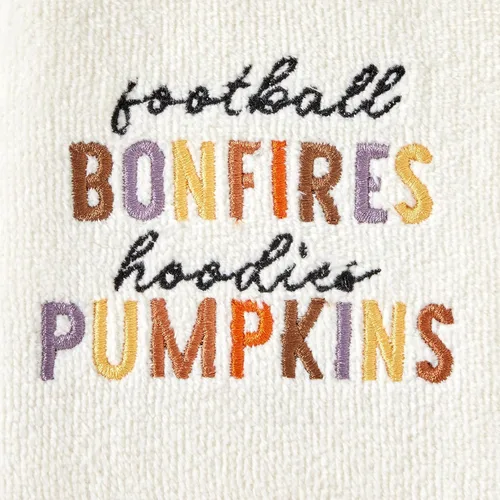 Miniatura 2 de SKL Home Juego de 2 toallas de mano bordadas con diseño de calabazas de fútbol otoñal, 100% algodón, decorativas, para baño, cocina, bar y regalo