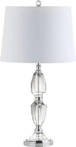 Miniatura 7 de JONATHAN Y JYL2039A - Lámpara de mesa LED de cristal transparente de 27 pulgadas, lámpara tradicional francesa cromada con pantalla de tambor