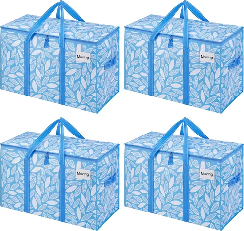 Miniatura 23 de VENO - Paquete de mudanzas, cajas de almacenamiento para embalaje universitario con tapas alternativas, para dormitorio, extragrande, asas