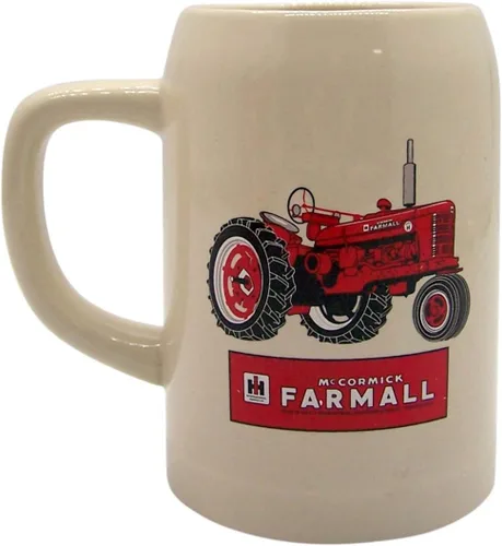 Cornell McCormick Farmall - Taza de 20 onzas, color blanco con tractor rojo