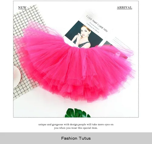 Miniatura 51 de REETAN Falda tutú de ballet de 6 capas de tul corto tutús para mujer