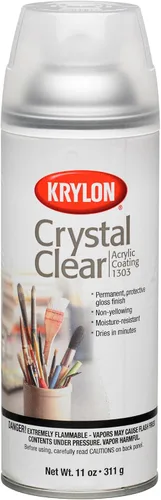 Krylon K01303007 - Pintura acrílica en aerosol transparente de 11 onzas, lata grande brillante (Paquete de 1)