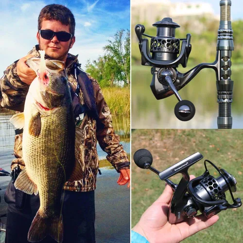 Miniatura 7 de Sougayilang Carrete de pesca 13+1BB peso ligero ultra suave aluminio Spinning carrete de pesca con carrete de grafito de repuesto gratis