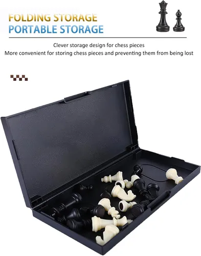 Miniatura 9 de Conjunto de Ajedrez Magnético de Viaje - Tablero Plegable de Ajedrez Pequeño de 9.5 Pulgadas, Juegos de Mesa Plegables y Portátiles Clásicos de 2