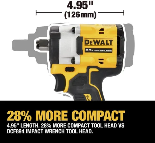 Miniatura 7 de DEWALT ATOMIC 20 V MAX* 1/2 pulg. Llave de impacto inalámbrica con yunque de anillo de cerdo (solo herramienta) (DCF921B)