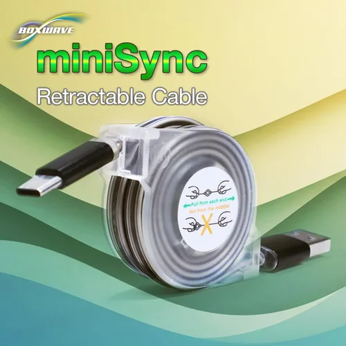 Miniatura 9 de BoxWave Cable compatible con GameSir G7 SE - miniSync - USB-A a USB tipo C, cable retráctil 5 longitudes preestablecidas para evitar enredos