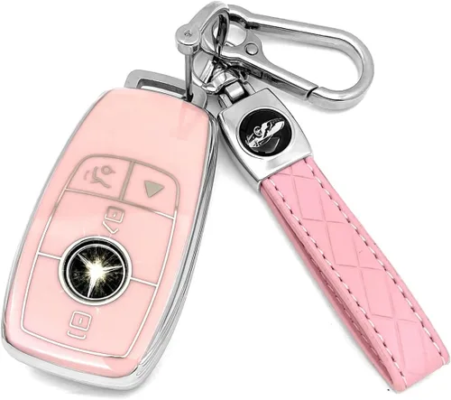 Miniatura 28 de Adecuado para llaves Mercedes Benz. Funda de llave de TPU suave avanzada es compatible con CLS CLK AMG CLK GLC GLE GLS ML SL SLK A C E R S G Llave