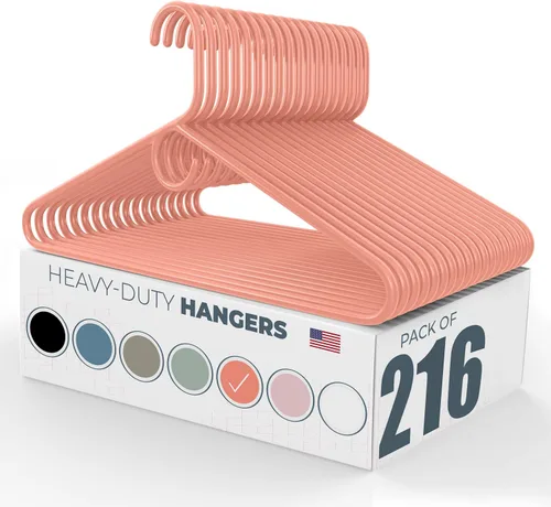 Miniatura 124 de Paquete de 6 perchas de ropa resistentes, fabricadas en los Estados Unidos, perchas de plástico de capacidad de 8 libras para ropa de adultos