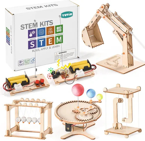 Miniatura 10 de Kits STEM de dinosaurios para niños de 8 a 10 a 12 años, juguetes de construcción de madera 4 en 1 para niños de 8 a 12 años, kit de carpintería