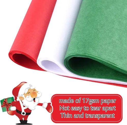 Miniatura 3 de MIAHART 60 hojas de papel de seda de Navidad de 19.7 x 13.8 in, papel de regalo de Navidad para bricolaje y manualidades, bolsas de regalo