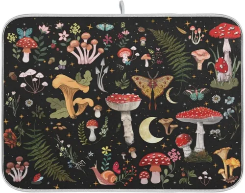 Miniatura 21 de Tapete de secado de platos de gnomos del día de San Patricio para encimera de cocina, tréboles, tapete de secado de microfibra, absorbente